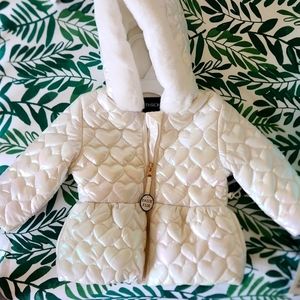 Faux fur baby puff coat, size 12M